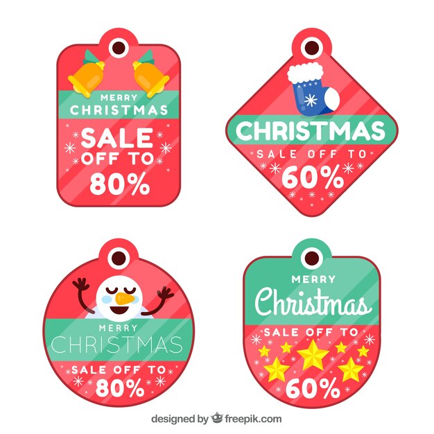 Set de bonitas pegatinas navideñas de rebajas