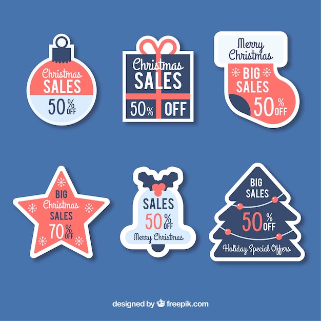 Set de bonitas pegatinas navideñas de rebajas