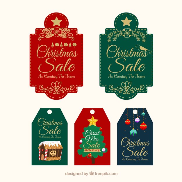 Set de bonitas pegatinas navideñas de rebajas