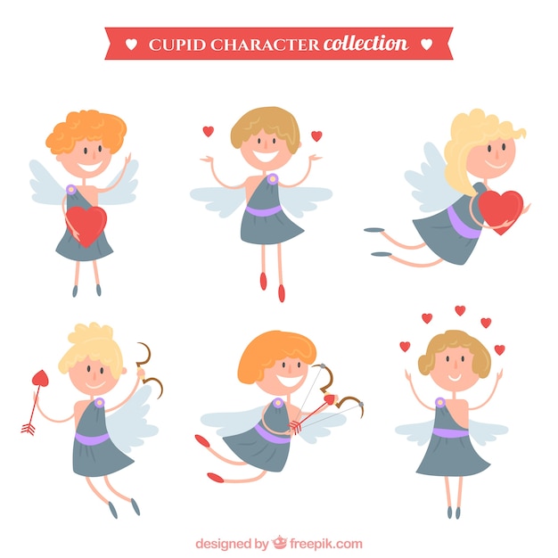 Set bonito de personajes de cupido