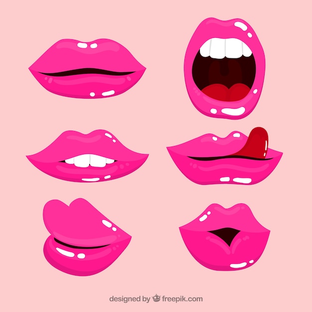 Set de bonitos labios 