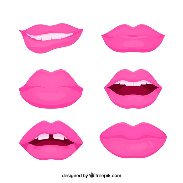 Set de bonitos labios