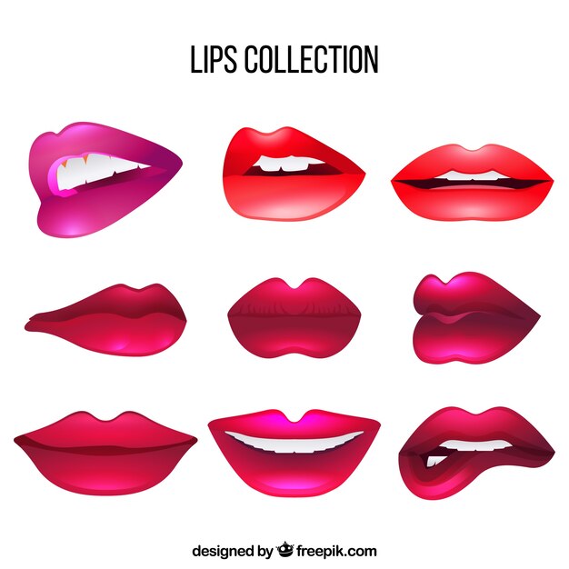 Set de bonitos labios 