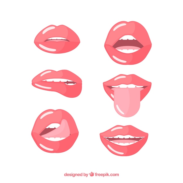 Vector gratuito set de bonitos labios