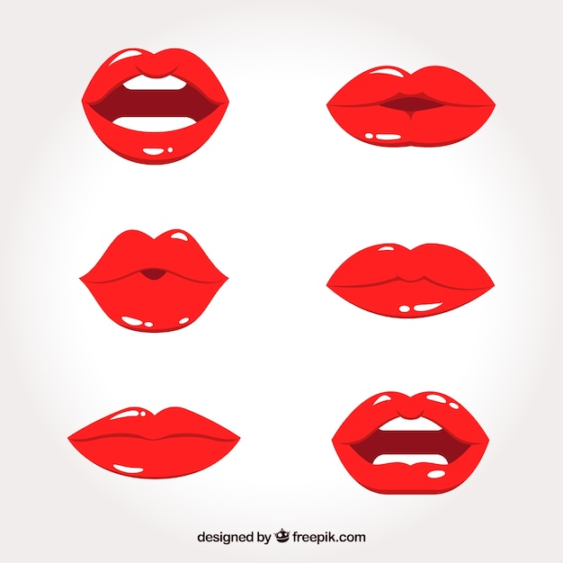 Vector gratuito set de bonitos labios