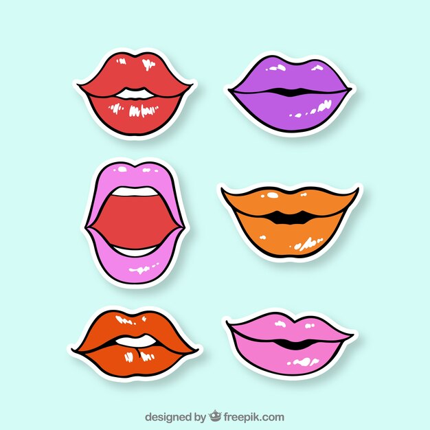Set de bonitos labios