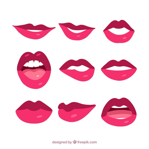 Set de bonitos labios 