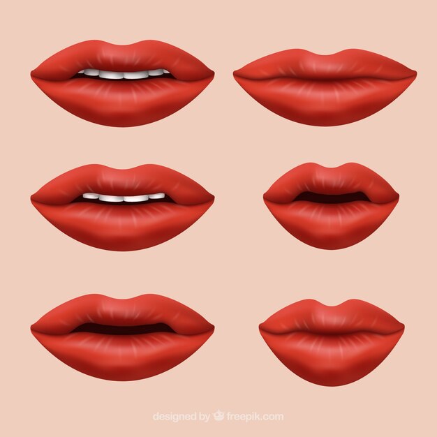Set de bonitos labios 
