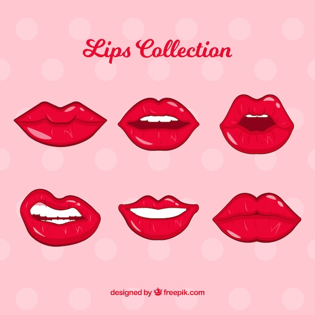 Vector gratuito set de bonitos labios