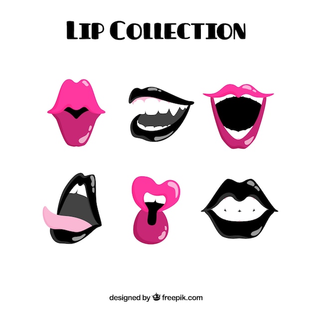 Vector gratuito set de bonitos labios