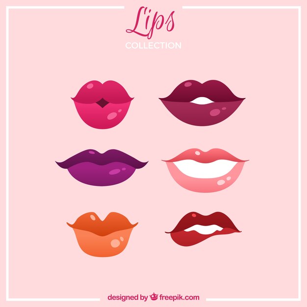 Set de bonitos labios 