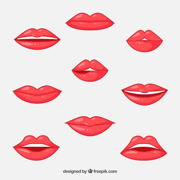 Set de bonitos labios 