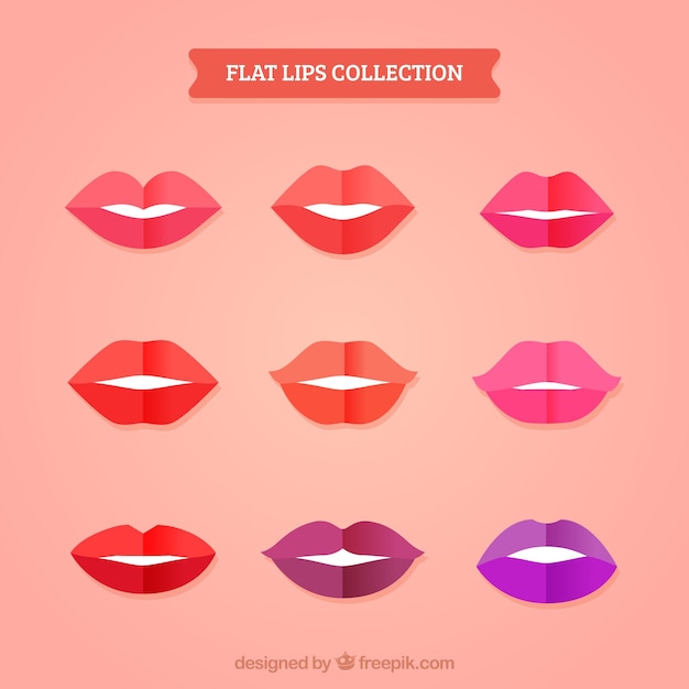 Vector gratuito set de bonitos labios