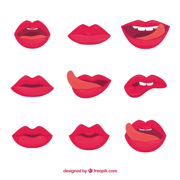 Set de bonitos labios 