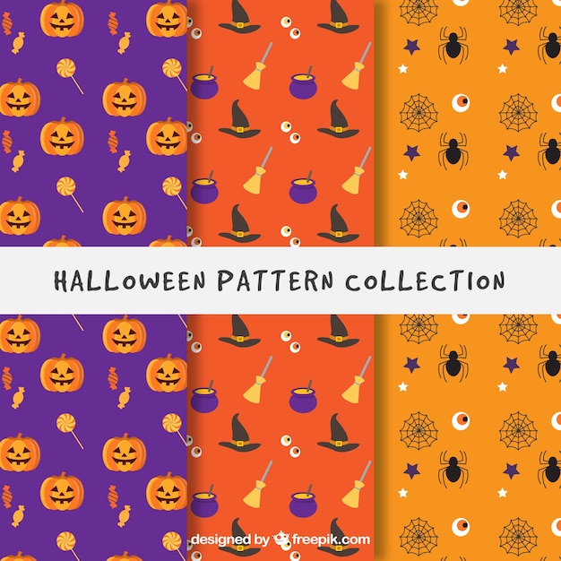 Set de bonitos patrones de halloween