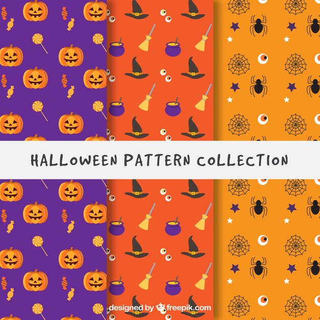 Set de bonitos patrones de halloween 