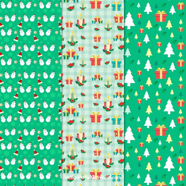 Set de bonitos patrones navideños 