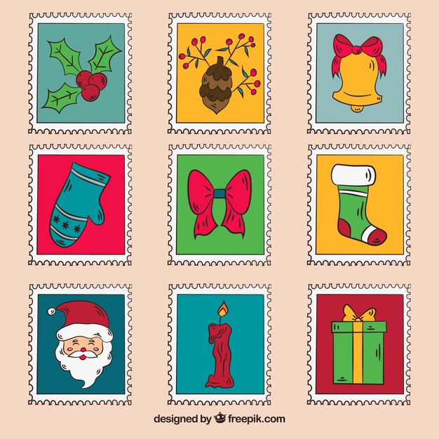 Set de bonitos sellos navideños