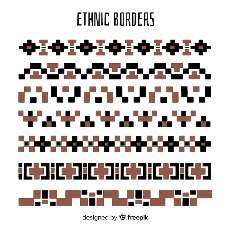 Vector gratuito set de bordes étnicos