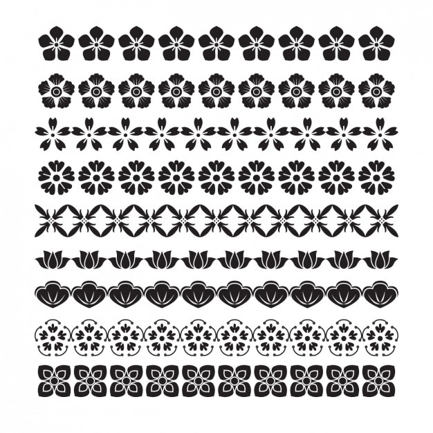 Vector gratuito set de bordes florales elegantes