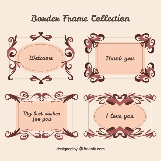 Set de bordes retro con mensaje 