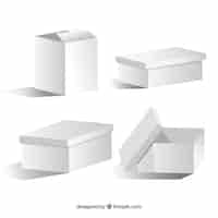 Vector gratuito set de cajas blancas para envío