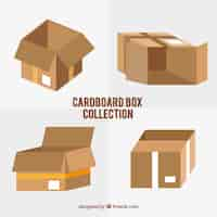 Vector gratuito set de cajas de cartón para envío