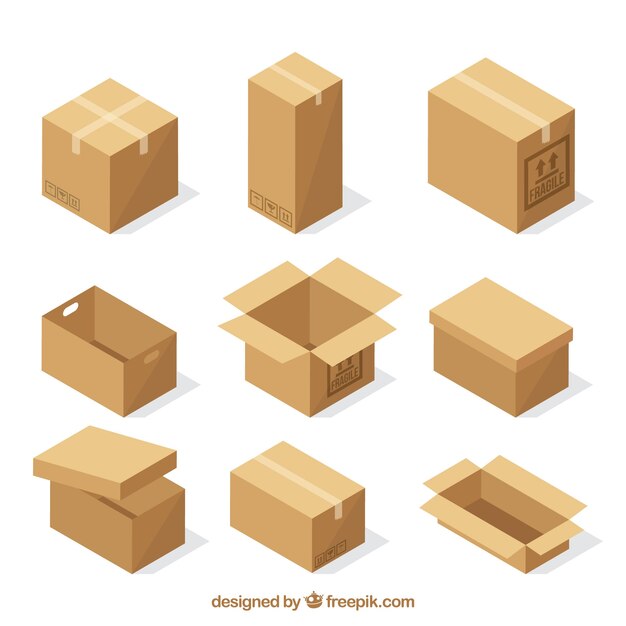 Set de cajas de cartón para envío