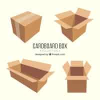 Vector gratuito set de cajas de cartón para envío