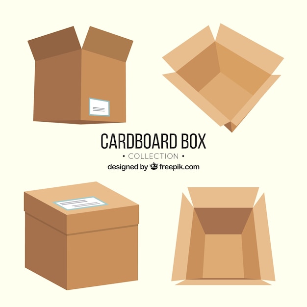 Vector gratuito set de cajas de cartón para envío