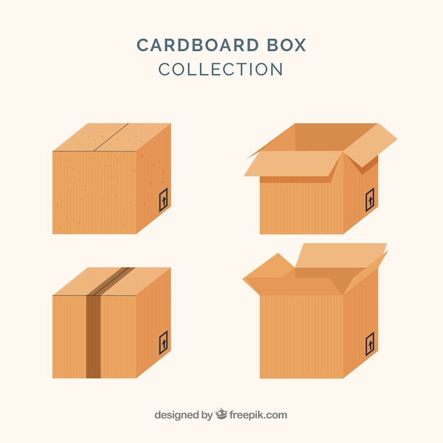Vector gratuito set de cajas de cartón para envío