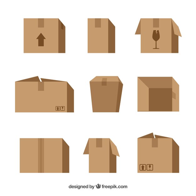 Set de cajas de cartón para envío
