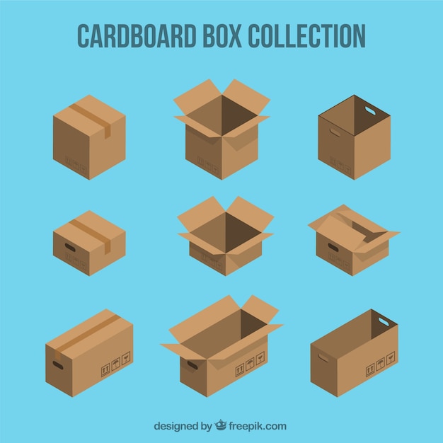 Vector gratuito set de cajas de cartón para envío