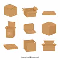 Vector gratuito set de cajas de cartón para envío