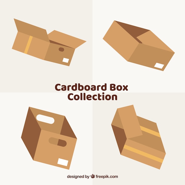 Vector gratuito set de cajas de cartón para envío