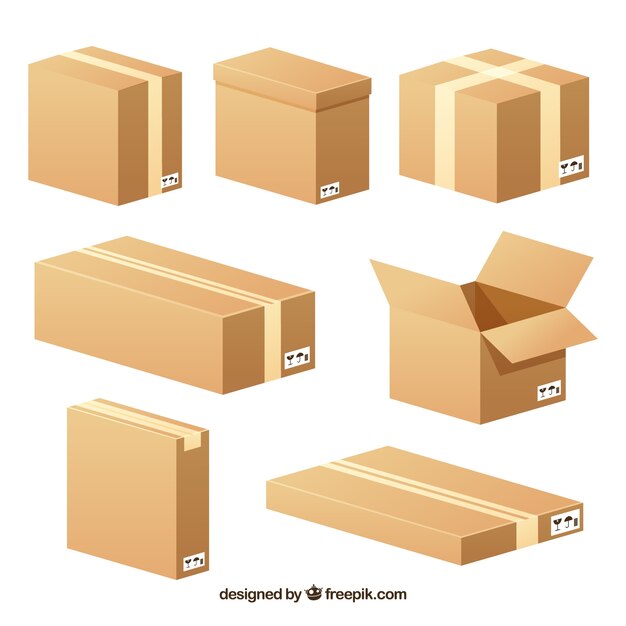Set de cajas de cartón para envío