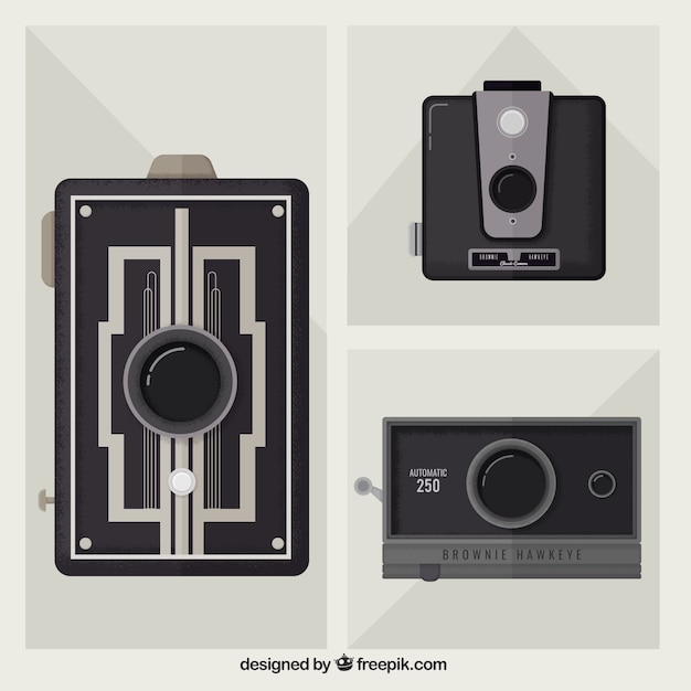 Vector gratuito set de cámaras retro estilosas