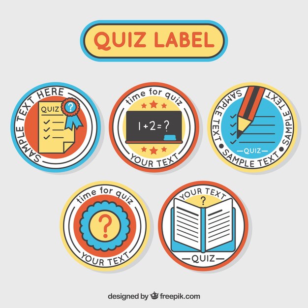 Set de cinco etiquetas de concurso redondas