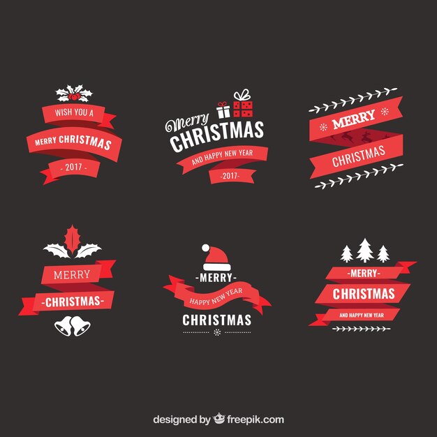 Set de cintas decorativas de navidad en estilo vintage