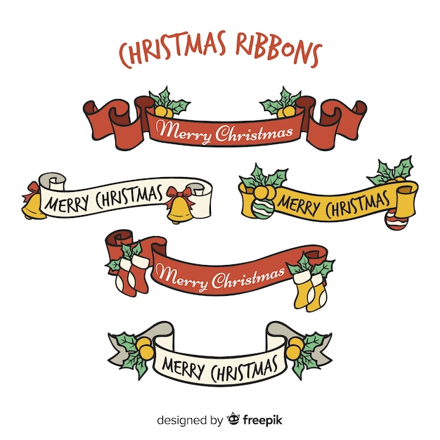 Set de cintas y lazos navideños decorativos