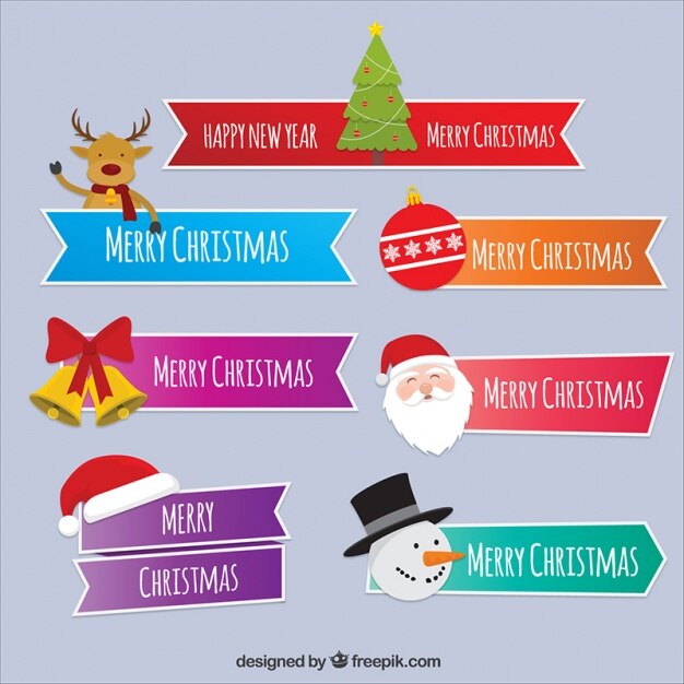 Set de cintas con mensajes navideños y personajes 