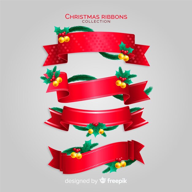 Set de cintas rojas navideñas decorativas