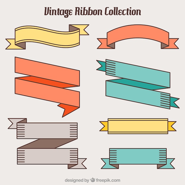 Vector gratuito set de cintas vintage ornamentales