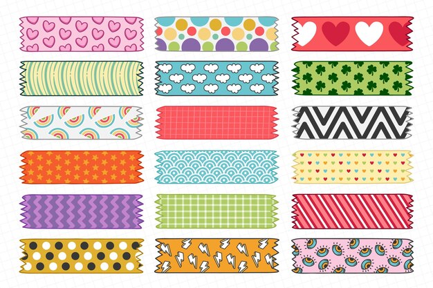 Set de cintas washi dibujadas a mano