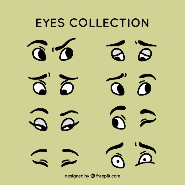 Set de colección de ojos dibujados a mano 