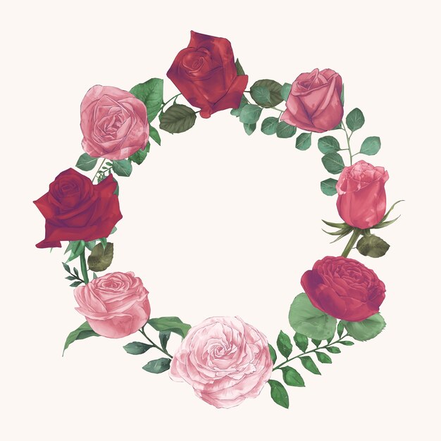 Set Collection of Watercolor Roses Dibujar a mano Paint Vector