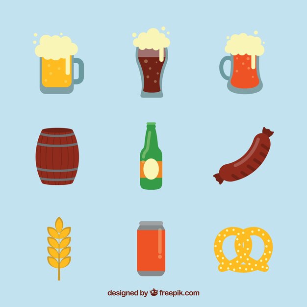 Set de comida y bebida de oktoberfest
