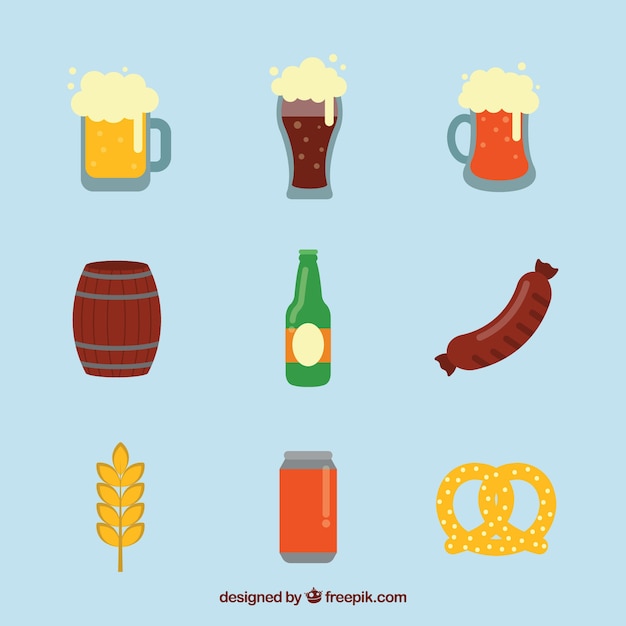 Set de comida y bebida de oktoberfest