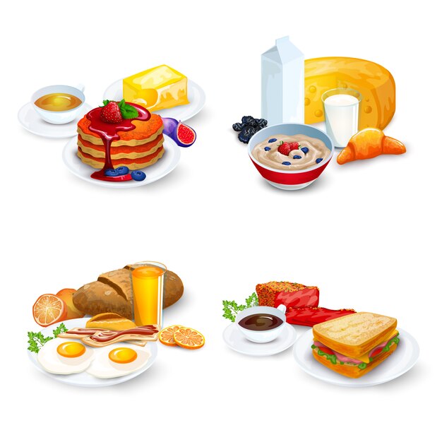 Set de composiciones para el desayuno