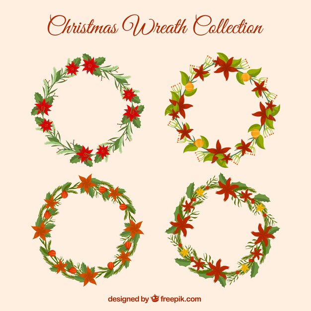 Set de coronas florales de navidad 